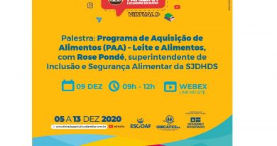 SJDHDS participa da 11° FEBAFES com palestra sobre o Programa de Aquisição de Alimentos, hoje