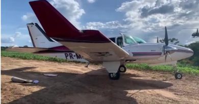 Brasil: Avião com mais de 500 quilos de cocaína é interceptado pela PF e FAB em Porto Velho