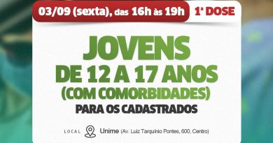 Lauro de Freitas: Prefeitura vacina jovens de 12 a 17 anos com comorbidades já cadastrados e de 18 anos ou mais, nesta sexta-feira (3)