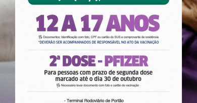 Covid-19: Lauro de Freitas aplica 2ª dose da Pfizer e 1ª dose em jovens de 12 a 17 anos nesta terça-feira (26)