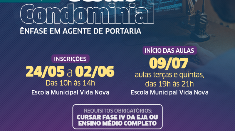 Com 40 vagas, a capacitação é destinada para estudantes da fase IV da Educação de Jovens e Adultos ou que tenham concluído o ensino médio.