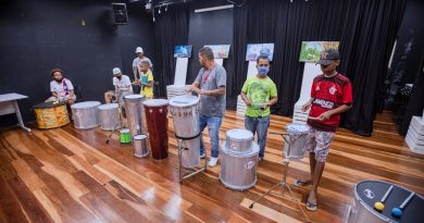 As aulas de percussão desenvolvidas na Pracinhas da Cultura serão incrementadas