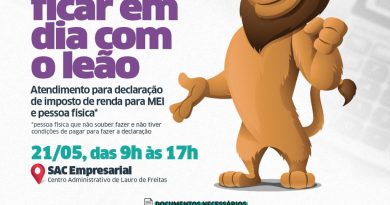 O prazo para declaração do Imposto de Renda se encerra no dia 31 de maio. Para ter acesso ao atendimento gratuito no SAC Empresarial.