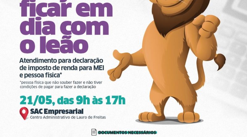 O prazo para declaração do Imposto de Renda se encerra no dia 31 de maio. Para ter acesso ao atendimento gratuito no SAC Empresarial.