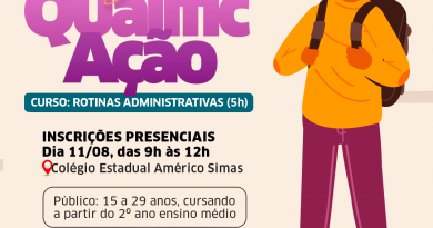 As aulas estão previstas para começar no dia 22 de agosto, das 14h às 15h, no Colégio Estadual Américo Simas. Ao final do curso, os alunos receberão a certificação.