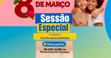 Câmara de Camaçari realizará Sessão Especial em homenagem ao Dia Internacional da Mulher